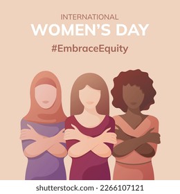 Banner zum Internationalen Frauentag 2023. #EmbraceEquity