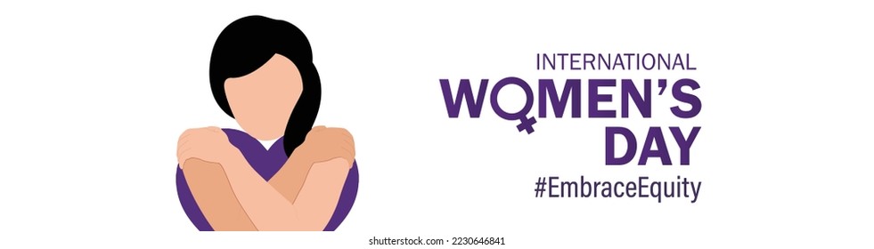 International Women's Day 2023, campaign theme: #EmbraceEquity. Women's Day vector illustration. Give equity a huge embrace. - Shutterstock ID 2230646841