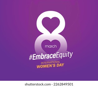 International Women's Day 2023, campaign theme: EmbraceEquity. Women's Day banner vector illustration. Give equity a huge embrace.