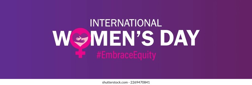 International Women's Day 2023, campaign theme: #EmbraceEquity. Women's Day vector illustration. Give equity a huge embrace.