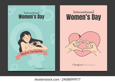 international women's day 2024 cards, vector illustration
#InspireInclusion