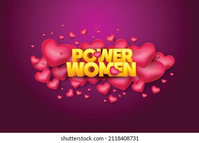 International Women's Day, 3d Text Design, Vector Illustration New Concept With Background. 