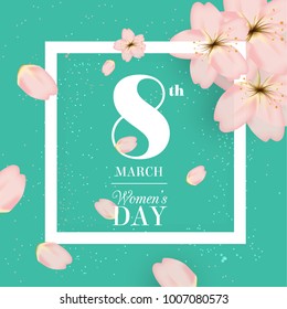 International Women's Day  8 March Flower abstract design background. Vector illustration.