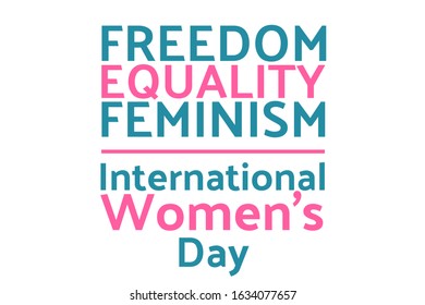 International Women's Day - 8 march and Women's History Month holiday concept. Template for background, banner, card, poster with text inscription. Vector EPS10 illustration