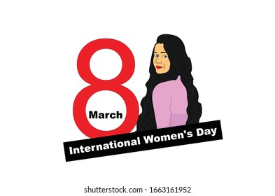 Día Internacional de la Mujer, 8 de marzo, ilustración de los vectores femeninos