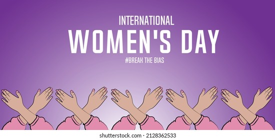 International Women's Day, 8 March 2022 Concept Banner. Women Empowerment. Raising Awareness Against Gender Bias. Break The Bias, Gender Equality. Colorful Banner On Women's Day. 