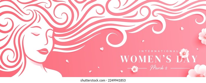 International Women's Day 8 march banner illustration