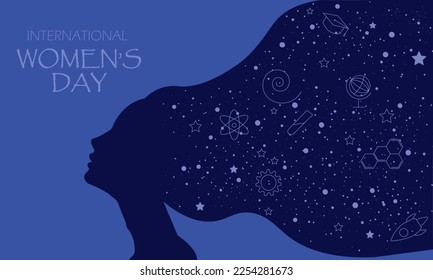 Día Internacional de la Mujer, 8 de marzo. Lucha por la libertad, la igualdad y el concepto de independencia. Silhouette de la cara de una mujer. Ilustración vectorial, corte de papel