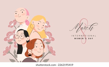 Ilustración vectorial del 8 de marzo, Día Internacional de la Mujer