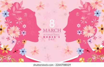 International Women's Day. 8 march, Vector Template for Women's Day Social Media Post,