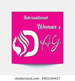 International Women's Day 8 march with frame of flower and Paper art style.