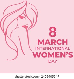 International Women's Day 8 march, Women's History Month banner. Flat vector illustration.