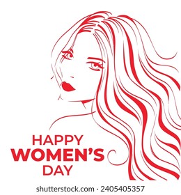 International Women's Day 8 march, Women's History Month banner. Flat vector illustration.