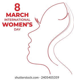 International Women's Day 8 march, Women's History Month banner. Flat vector illustration.