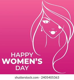 International Women's Day 8 march, Women's History Month banner. Flat vector illustration.