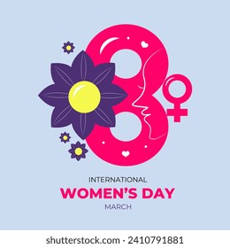 International womens day 8 March vector greeting card poster banner background design
