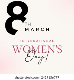 International women's Day 8 march Simple design background template for social media, greeting card.