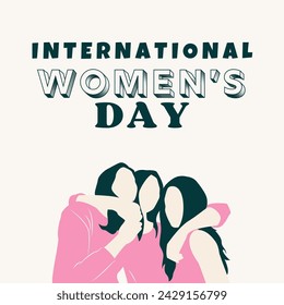 International women's Day 8 march background template for social media, greeting card.