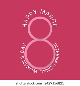 International women's Day 8 march background template for social media, greeting card.