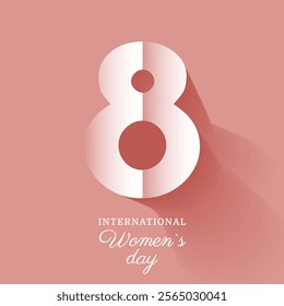 International Womens day 8 march card. Pastel colors. Flat vector illustration