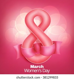 international women's day, 8 march. Holiday card template, vector illustration