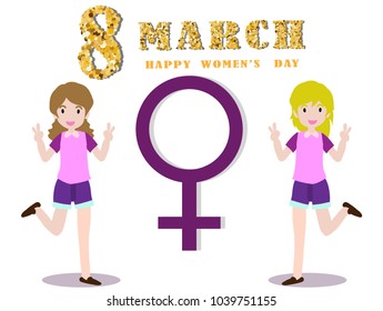 International Women's Day 8 March.design in colorful. Template for a poster, cards, banner.vector