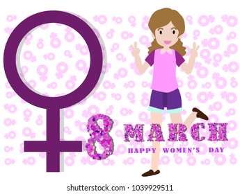 International Women's Day 8 March.design in colorful. Template for a poster, cards, banner.vector