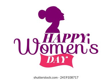 International Women's Day 8th March celebration typography logo