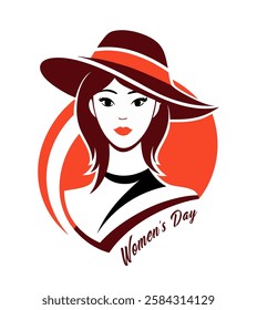 International Women's Day 8th March vector illustration, Fashion women logo design	
