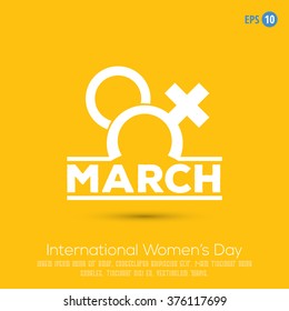 International Women's Day - 8th March - Vector Icon Element Design Poster