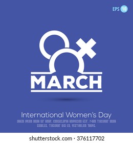 International Women's Day - 8th March - Vector Icon Element Design Poster