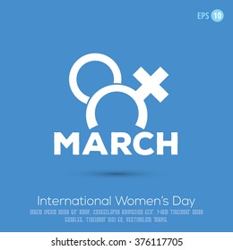 International Women's Day - 8th March - Vector Icon Element Design Poster