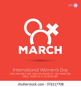 International Women's Day - 8th March - Vector Icon Element Design Poster