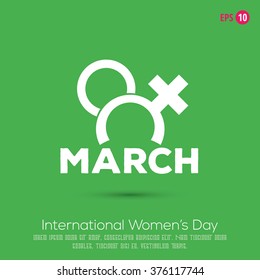 International Women's Day - 8th March - Vector Icon Element Design Poster