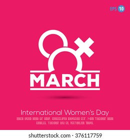 International Women's Day - 8th March - Vector Icon Element Design Poster