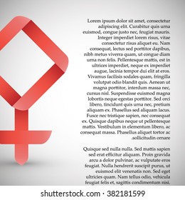 International Women's Day - 8th March - Female Equality. Venus sign / symbol drawn with red ribbon and shadow on the white background. Vector Element Design Illustration