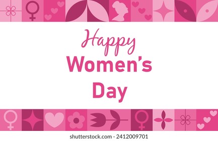 International womens day abstract background. 8 march modern neo geometric banner. Vector illustration