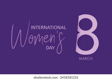International Women's Day background design which is celebrated on the 8th of March annually around the world. movement for women's rights.