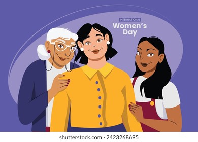 International Women's Day Background. Happy Women's Day celebration. March 8. Cartoon Vector illustration design for Poster, Banner, Flyer, Greeting, Card, Cover, Post, Invitation. happy women day.