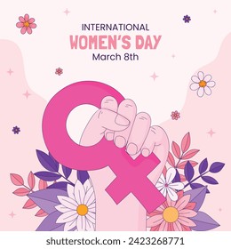 International Women's Day Background. Happy Women's Day celebration. March 8. Cartoon Vector illustration design for Poster, Banner, Flyer, Greeting, Card, Cover, Post, Invitation. happy women day.
