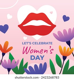 International Women's Day Background. Happy Women's Day celebration. March 8. Cartoon Vector illustration design for Poster, Banner, Flyer, Greeting, Card, Cover, Post, Invitation. happy women day.