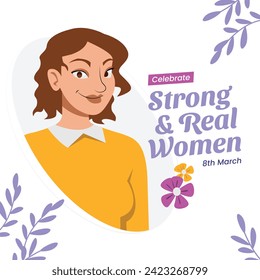 International Women's Day Background. Happy Women's Day celebration. March 8. Cartoon Vector illustration design for Poster, Banner, Flyer, Greeting, Card, Cover, Post, Invitation. happy women day.