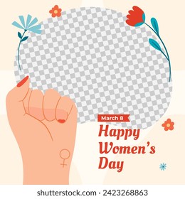 International Women's Day Background. Happy Women's Day celebration. March 8. Cartoon Vector illustration design for Poster, Banner, Flyer, Greeting, Card, Cover, Post, Invitation. happy women day.
