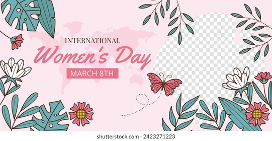 International Women's Day Background. Happy Women's Day celebration. March 8. Cartoon Vector illustration design for Poster, Banner, Flyer, Greeting, Card, Cover, Post, Invitation. happy women day.