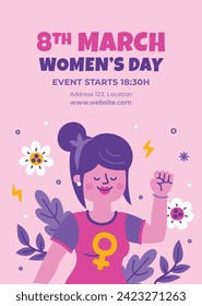 International Women's Day Background. Happy Women's Day celebration. March 8. Cartoon Vector illustration design for Poster, Banner, Flyer, Greeting, Card, Cover, Post, Invitation. happy women day.