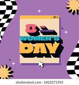 International Women's Day Background. Happy Women's Day celebration. March 8. Cartoon Vector illustration design for Poster, Banner, Flyer, Greeting, Card, Cover, Post, Invitation. happy women day.