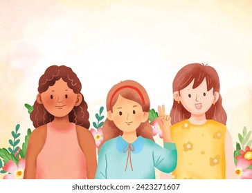 International Women's Day Background. Happy Women's Day celebration. March 8. Cartoon Vector illustration design for Poster, Banner, Flyer, Greeting, Card, Cover, Post, Invitation. happy women day.