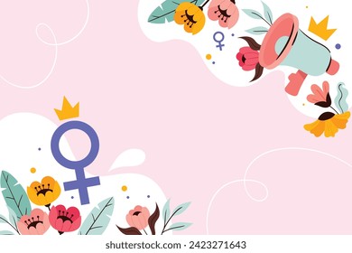 International Women's Day Background. Happy Women's Day celebration. March 8. Cartoon Vector illustration design for Poster, Banner, Flyer, Greeting, Card, Cover, Post, Invitation. happy women day.