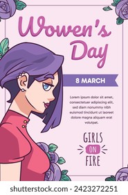 International Women's Day Background. Happy Women's Day celebration. March 8. Cartoon Vector illustration design for Poster, Banner, Flyer, Greeting, Card, Cover, Post, Invitation. happy women day.