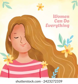 International Women's Day Background. Happy Women's Day celebration. March 8. Cartoon Vector illustration design for Poster, Banner, Flyer, Greeting, Card, Cover, Post, Invitation. happy women day.